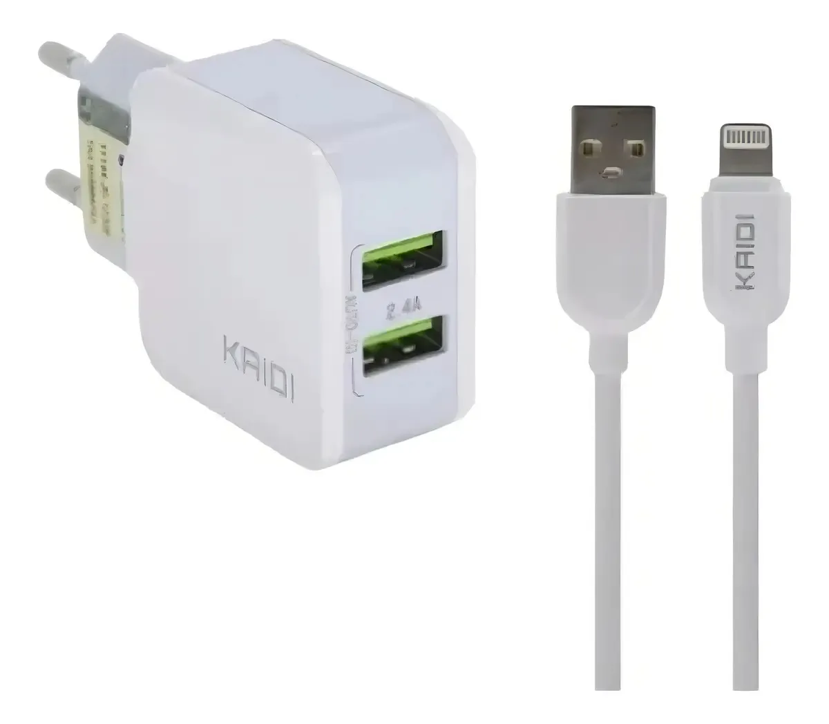 Carregador de Parede Kaidi KD-605A 2 Portas USB-C Carregamento Rápido Bivolt