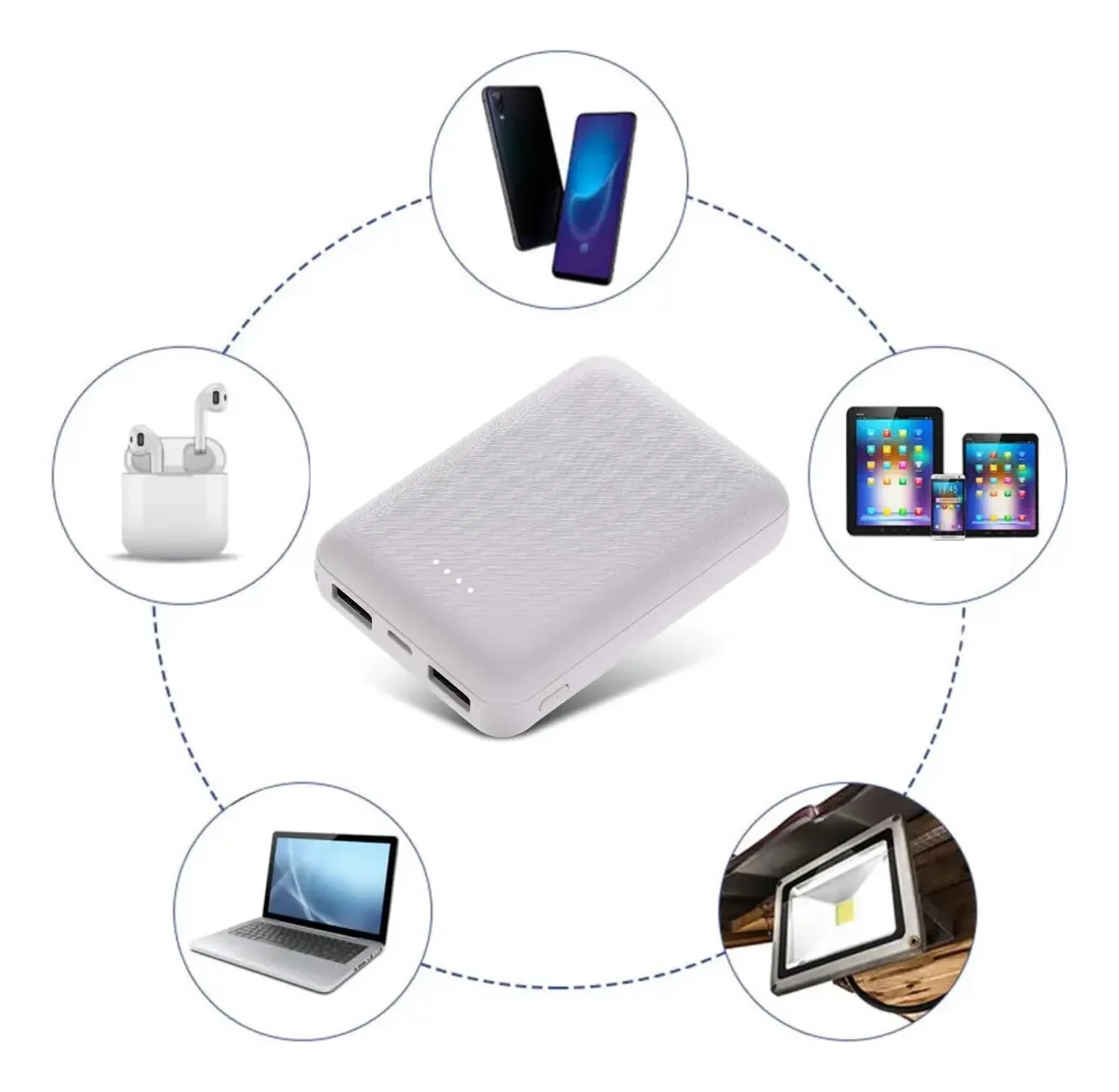 Power Bank Mini Carregador Portátil 5000mah Universal Branco