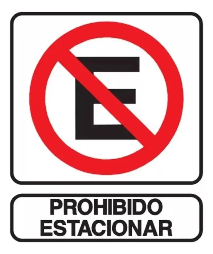 Placa de estacionamento proibida Sinalização de 40 x 45 centímetros para portões de garagem, portões e calçadas, feita de plástico PVC, interiores ideais, fácil colocação