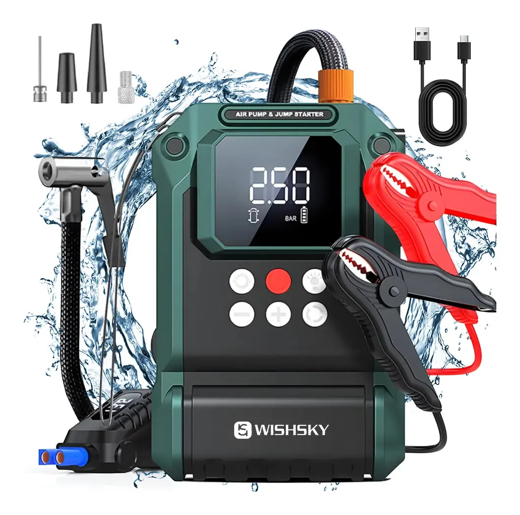 Carregador de bateria 9000a, partida automática, carregador inteligente, baterias portáteis, partida de emergência de 12 V para partida automática, compressor de ar automático, passe, corrente, 2 em 1
