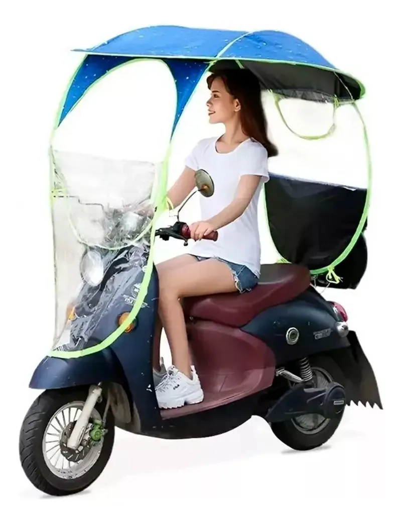 Pentiumpr Waterproof Scooter Sunshade, Chuva, Proteção Solar, Cor Azul