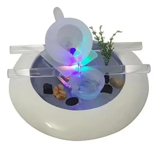 Cascata Fonte De Agua Decorativa Ceramica Vidro