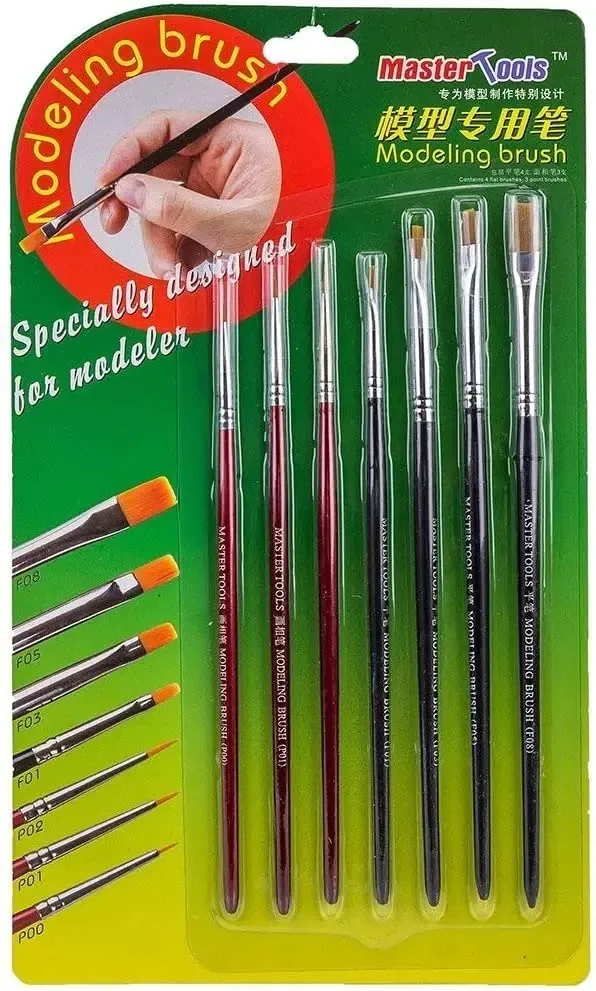 Jogo de 7 Pincéis Modelismo Revell Master Tools 09900