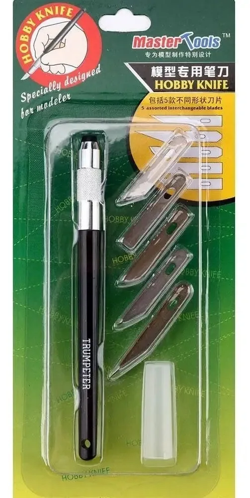 Estilete Para Modelismo Com 5 Lâminas Trumpeter 09908
