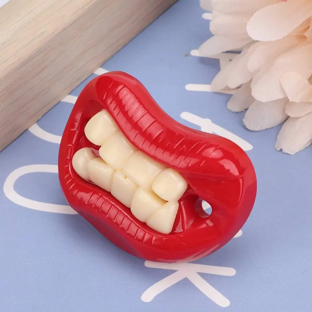 Wosune Chupeta para Bebê, Bico Plano, Chupeta Macia para Bebê, Bonita e Divertida, Chupeta, Estável para Crianças Pequenas, Bebês, Crianças, Meninos (3 Eight Teeth)