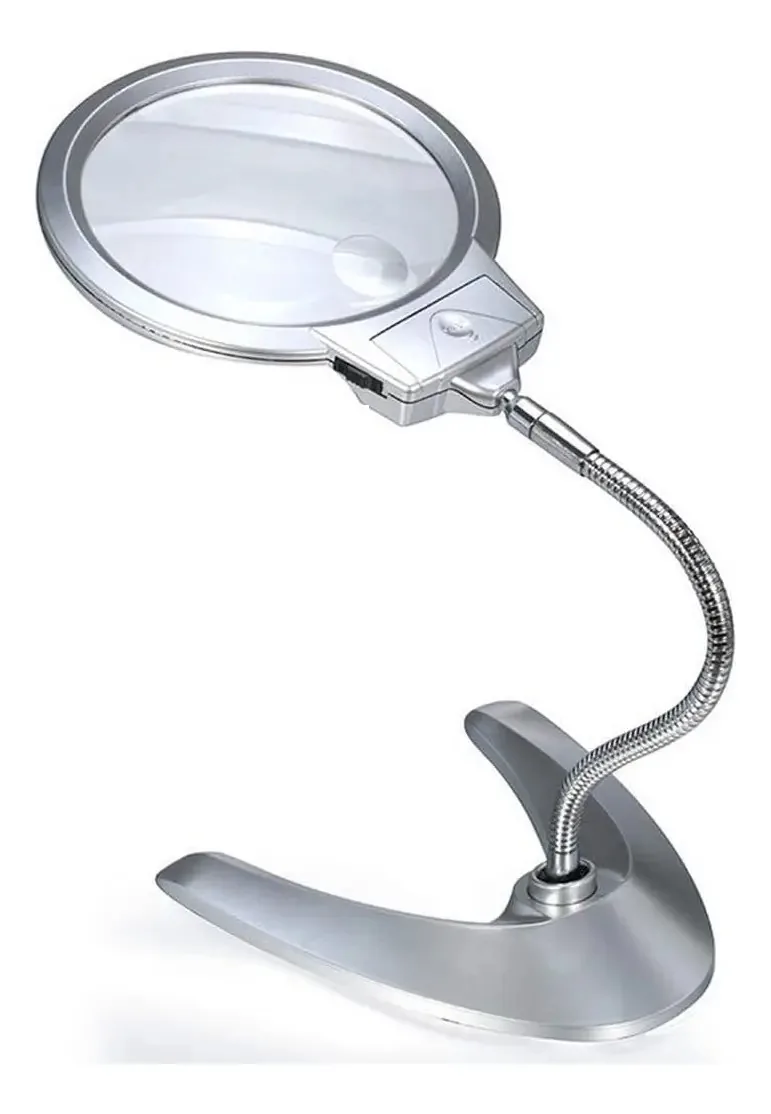 Mangueira de luz LED de alta definição, vidro de mesa, suporte de lente grande, lupas de 130 mm
