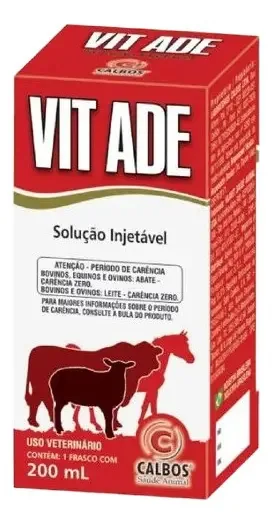 Ade Vit Vitamina A D E 200ml Calbos Bovinos Equinos Ovinos