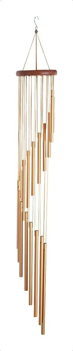 Blusão Messenger, 18 tubos dourados, 89,5 cm, reto