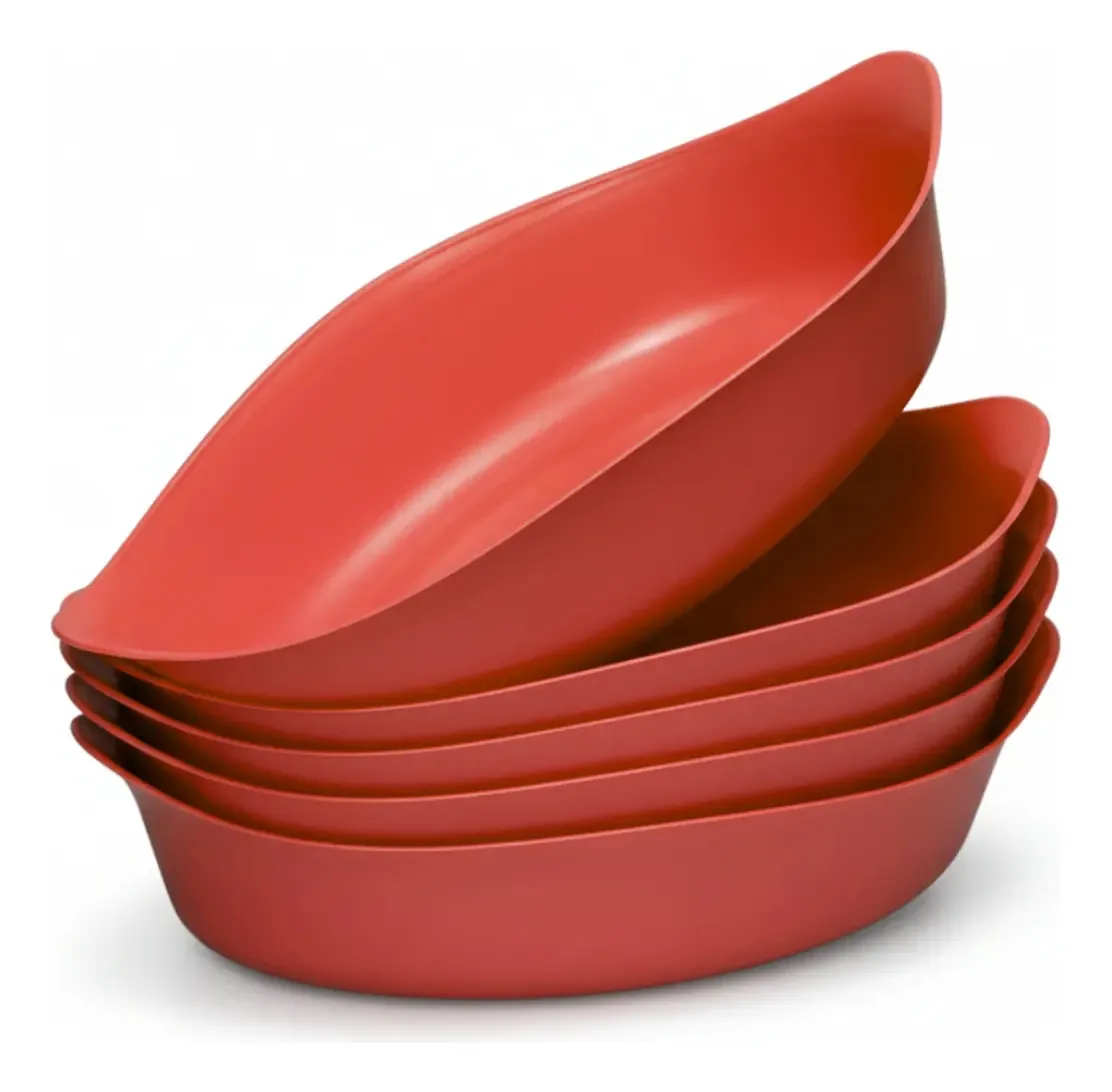Kit 50 Petisqueira Tigela Pote De Petisco 700ml Vermelho