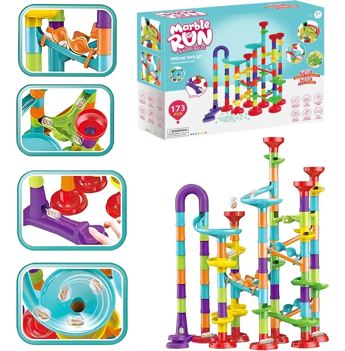 142 peças de brinquedos completos Labyrinth Track para crianças