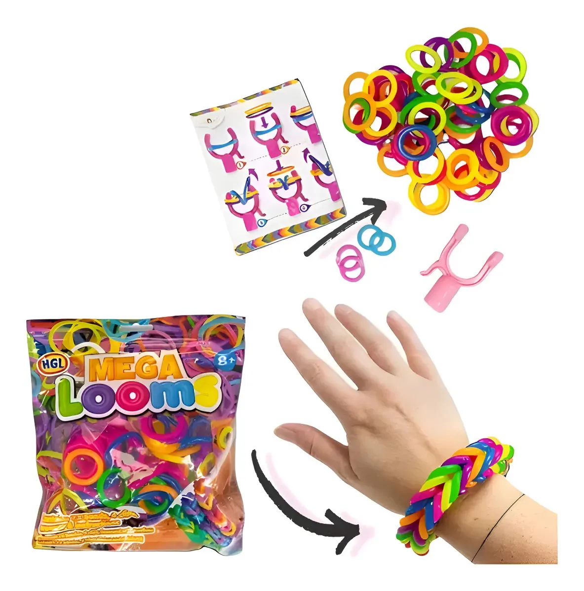 Kit elástico, equipado com pulseiras, colares, meninas, artesanato