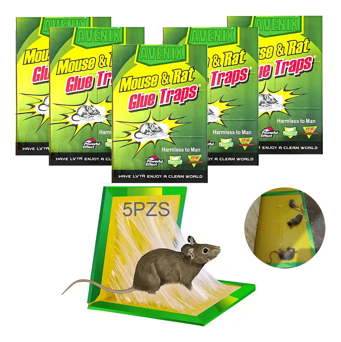 Grande Armadilha Pegajosa para Ratos Dobrável com Aroma Atraente 5 peças Armadilhas para Ratos e Outras Armadilhas para Roedores para Uso Doméstico, Interno e Externo. NUODWELLE