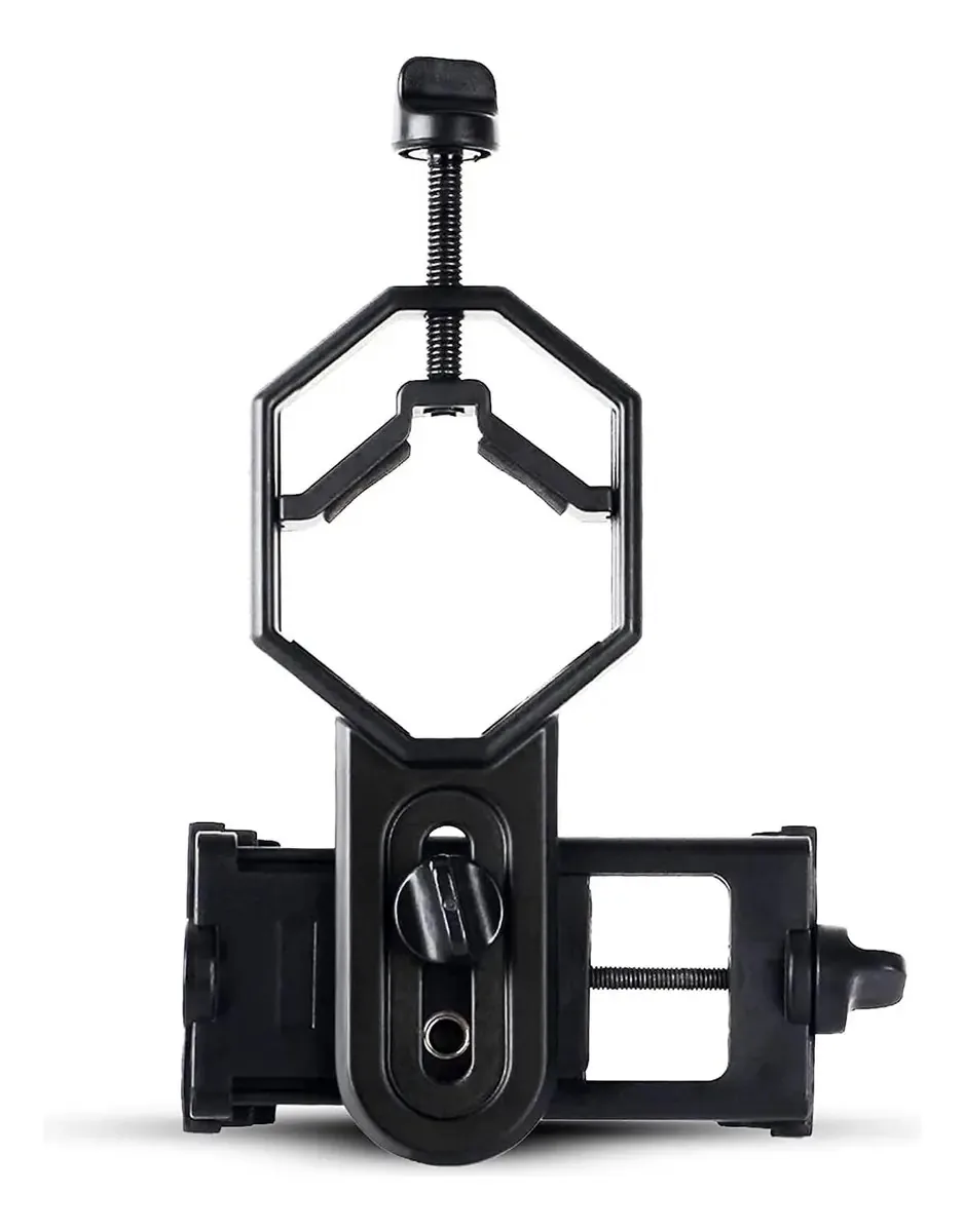 Adaptador celular para telescópio monocular binocular, cor preta