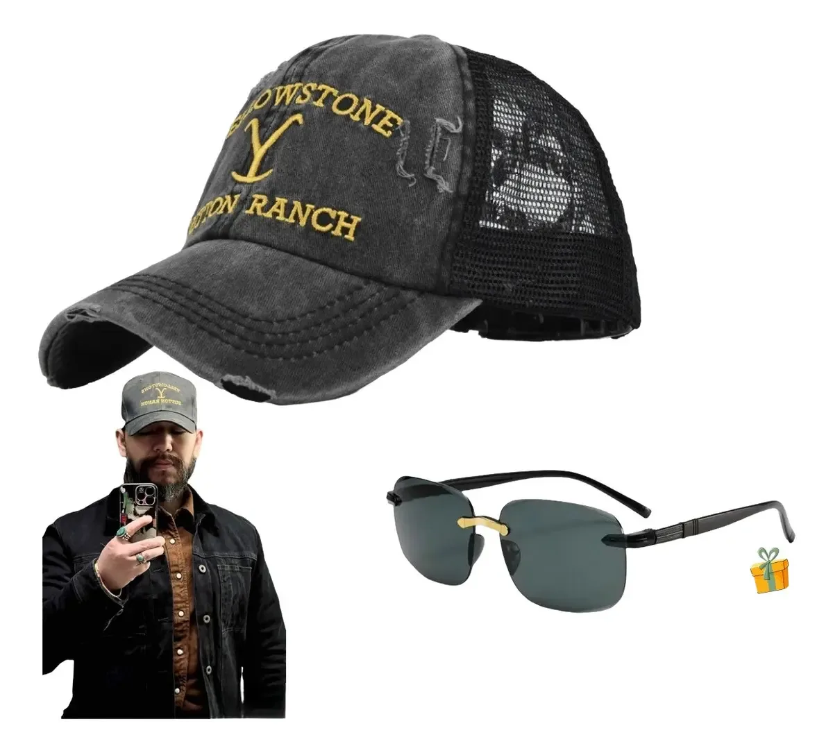 Bonés jeans Yellowstone Snapback Chapéus jeans pretos tamanho adulto