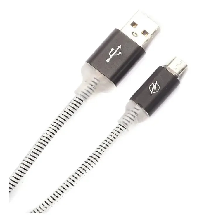 Cabo Micro Usb Led Preto