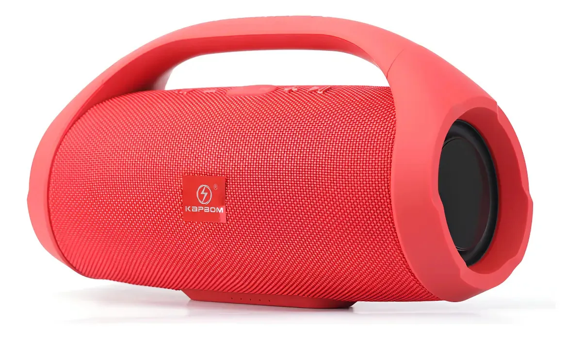 Caixa De Som Bluetooth C/ Alça Potente Som Led Cor Vermelho