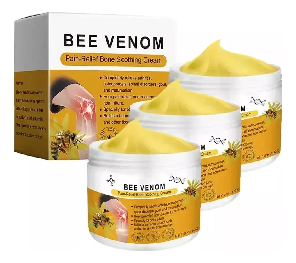 3 unidades de creme profissional New Bee Venom, creme avançado para articulações e ossos Bee Venom, suavizante para pescoço, cintura, costas, mãos, pés e pernas, Mynorcal®
