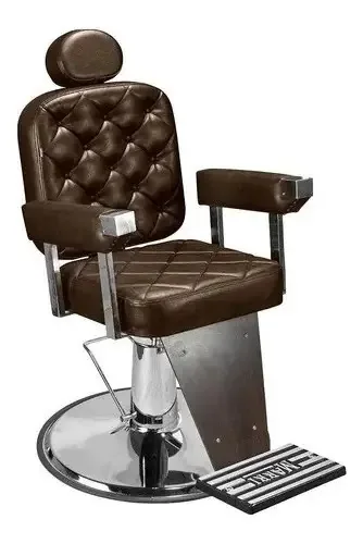 Cadeira Salão Beleza Barbearia Barbeiro Top Premium Cor Café