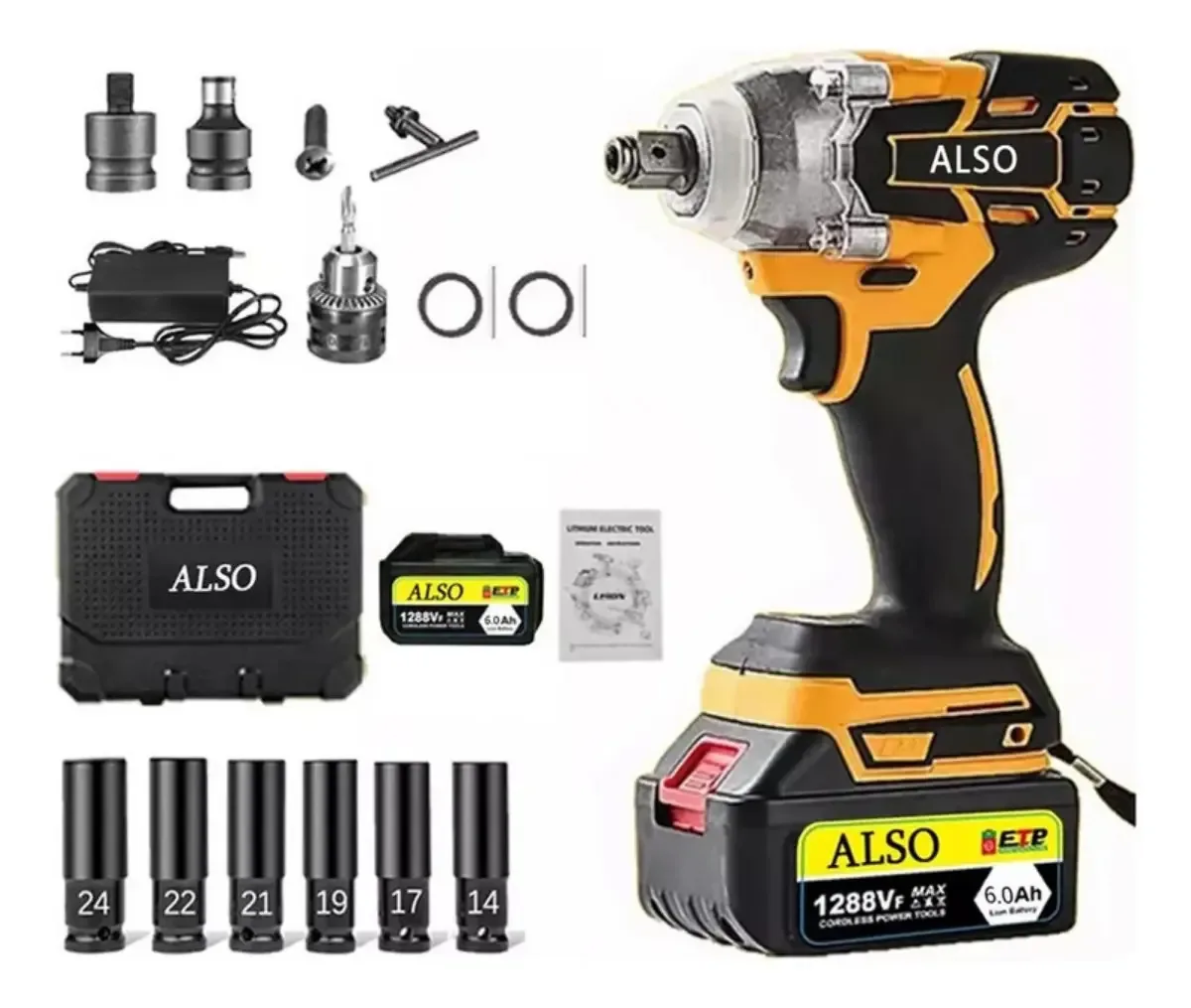 Conjunto de chaves de impacto elétricas Alsonew
