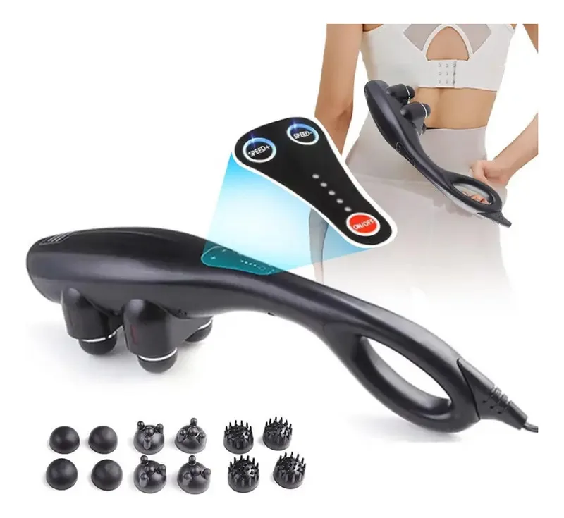 Máquina de massagem com pistola de massagem, massageadores elétricos, cor preta