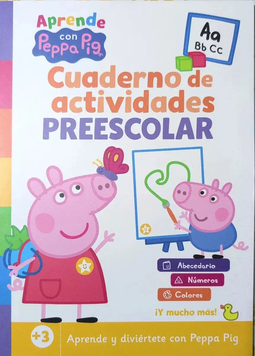 Revista de livros de atividades pré-escolares Aprenda e divirta-se com números do alfabeto Peppa Pig e cores Editorial Altea Ideal para crianças de 5 anos A leitura infantil estimula a imaginação