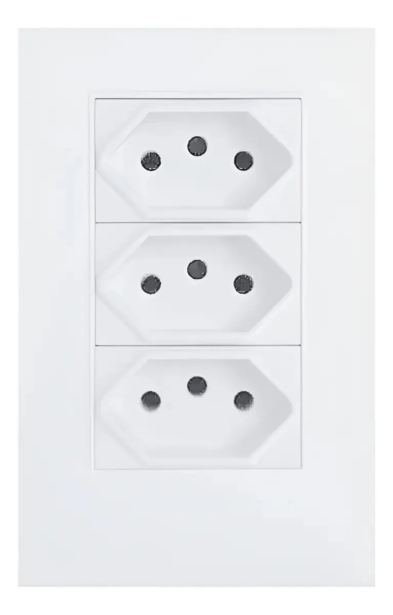 Tomada Dupla Time USB Bivolt com Interruptor e Duas Entradas Branco