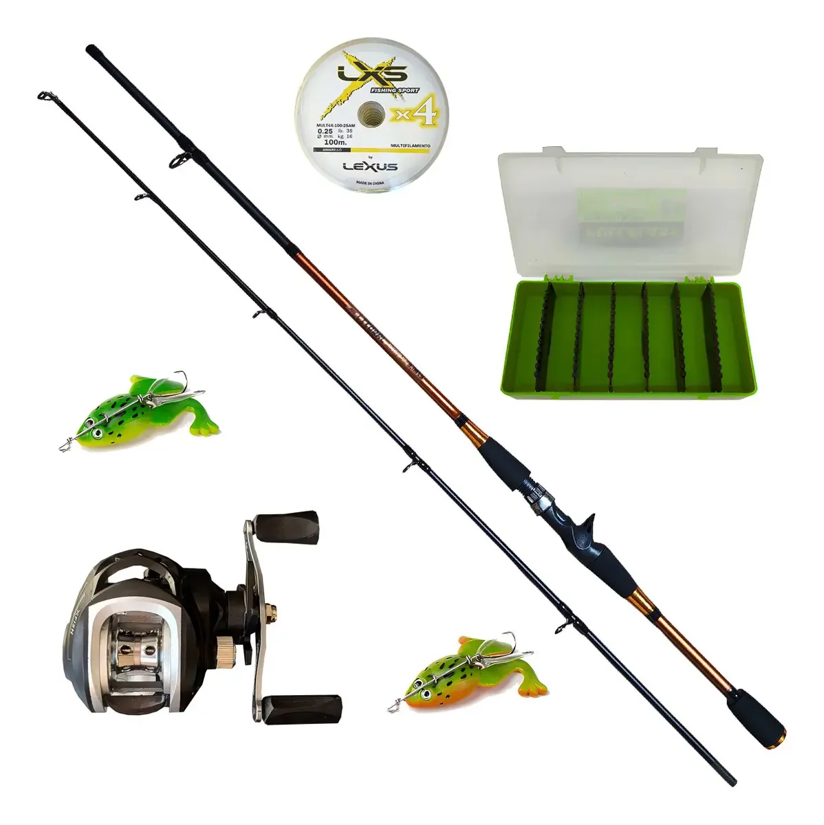 Carretel de equipamento de fundição de iscas de pesca + isca + multicolorido preto do lado direito