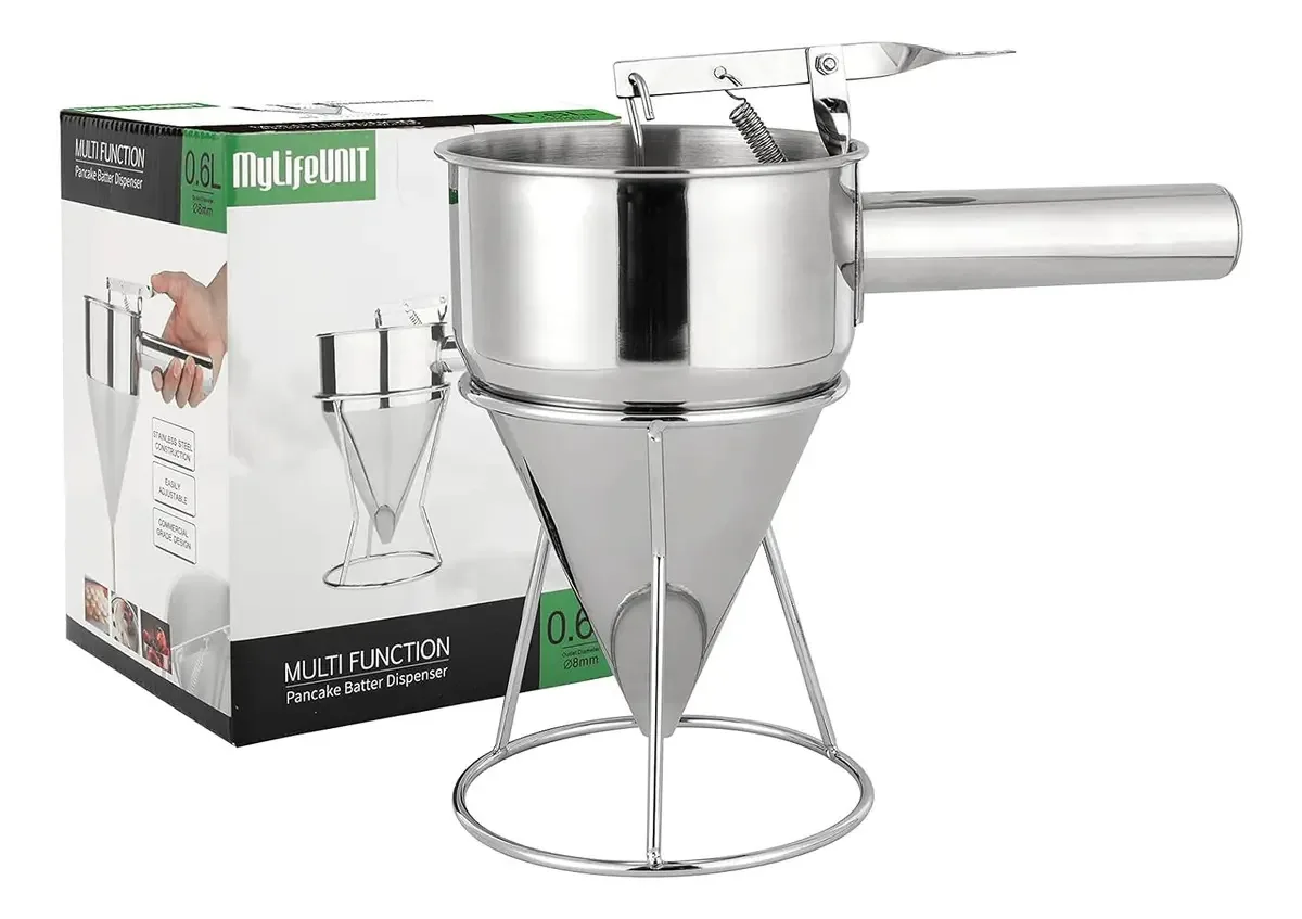 Dispensador de massa para panquecas Mylifeunit, aço inoxidável