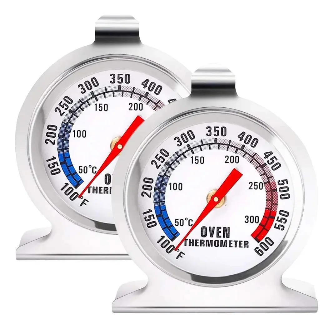 2 termômetros, forno, torradeira, cozinha/temperatura de aço inoxidável