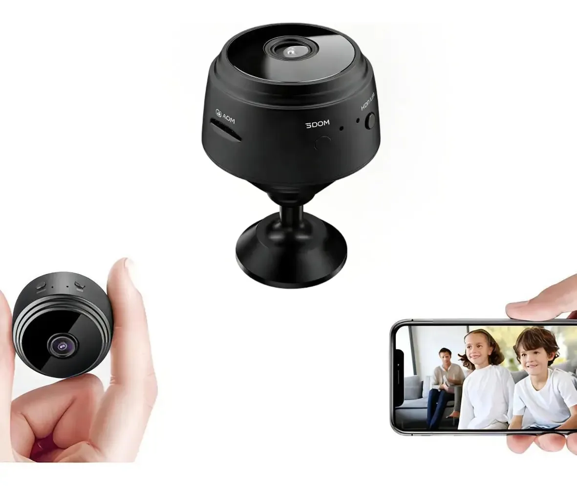Camera Espiã Mini A9 Wifi Veicular Escondida Noturna Rápido Preto