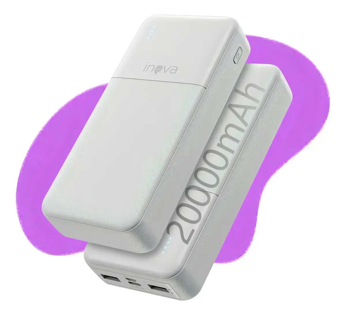 Carregador Inova Cases Carregador Portátil carregador portatil 20000mah carregador portátil com cabo carregamento rápida branco