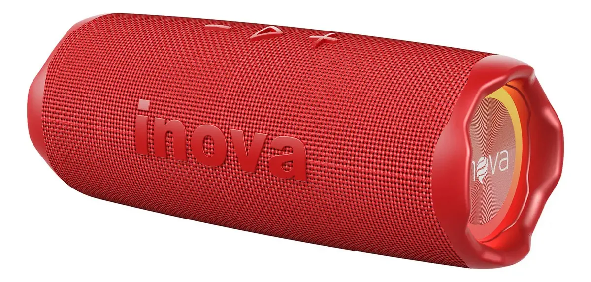 Caixa De Som Portatil Inova Caixinha Com Rgb Tws Recarregável Subwoofer, Potente Caixas Bluetooth Ideal Festas Ao Ar Livre E Uso Diário Cor vermelho