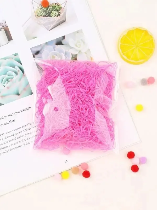 Faixas elásticas de cabelo Colets 1000unid, cor: fúcsia sólida