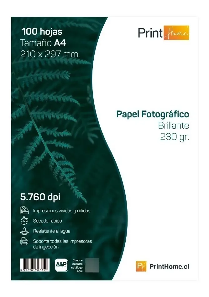 Papel fotográfico, 230g Glossy A4x100HJ, página de impressão