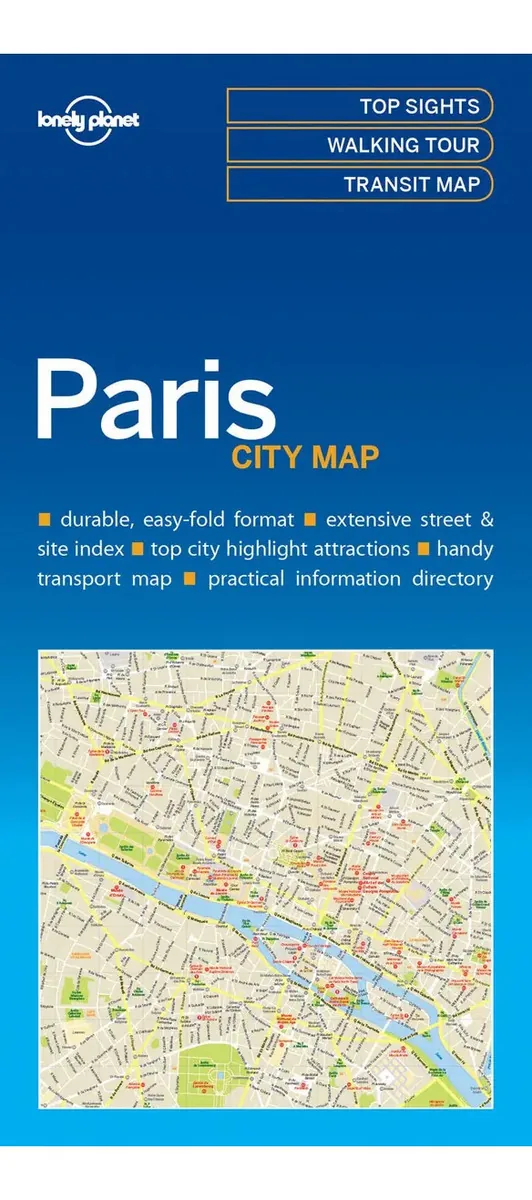 Lonely Planet Paris City Map 1
