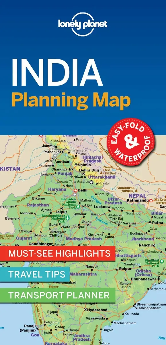 Mapa de Planejamento da Índia Lonely Planet 1