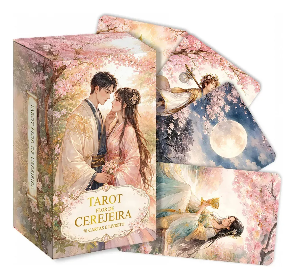 Tarot 78 Cartas Flor De Cerejeira Sakura Japonês Português