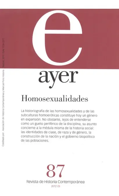 Revista Ayer nº 87 Homossexualidades