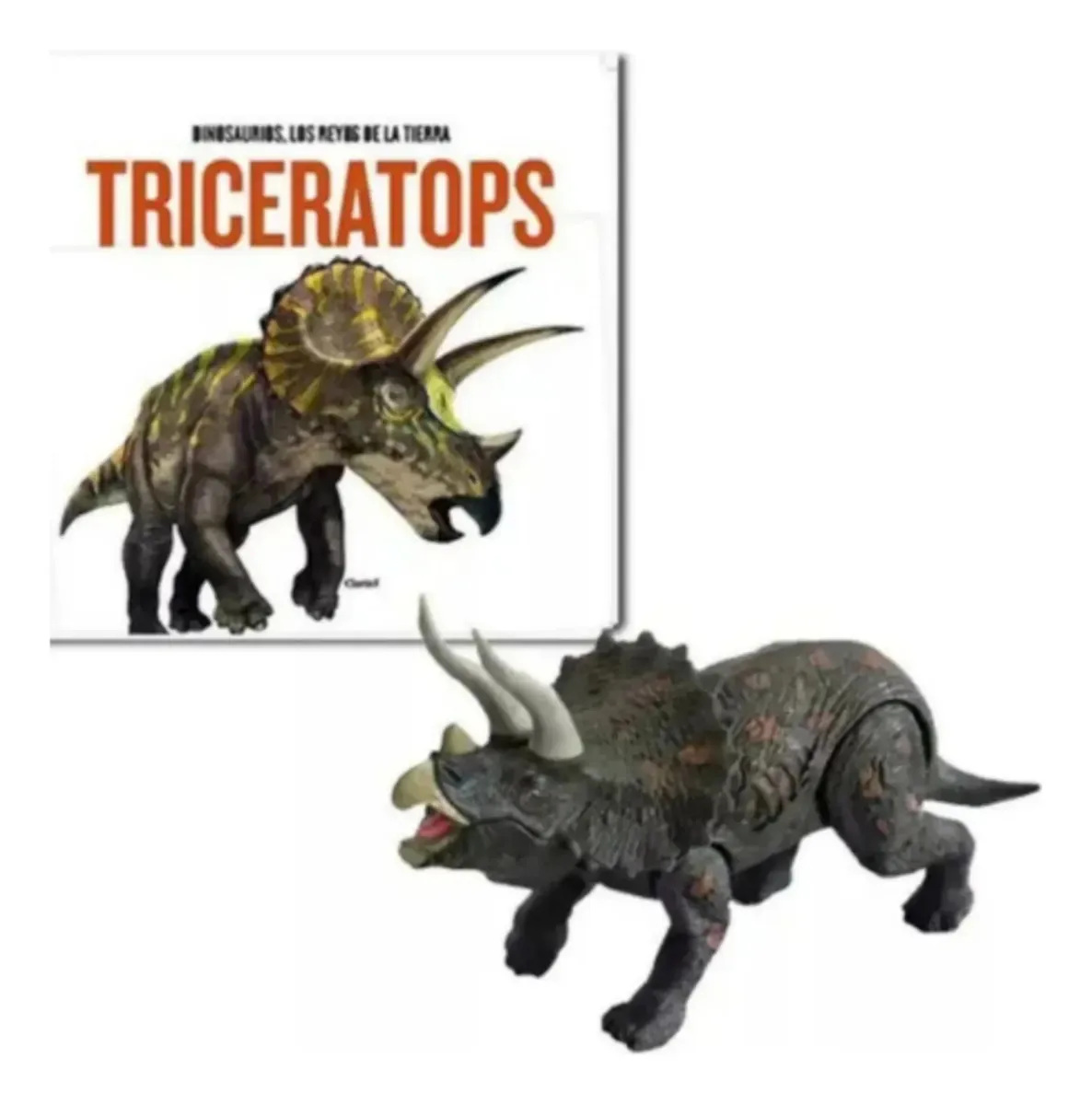 Dinossauro articulado Protoceratops 21x9cm+revista
