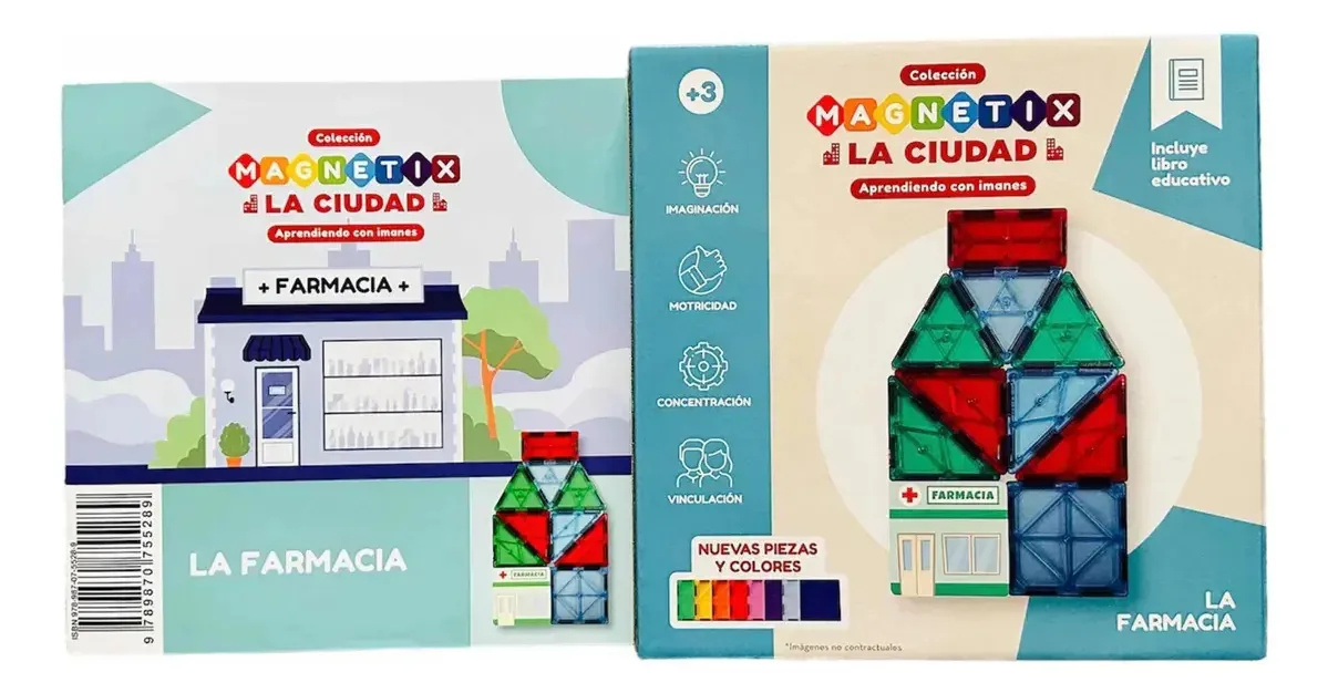 Blocos magnéticos - Magnetix Clarín - Disponíveis | 7 peças | Farmácia
