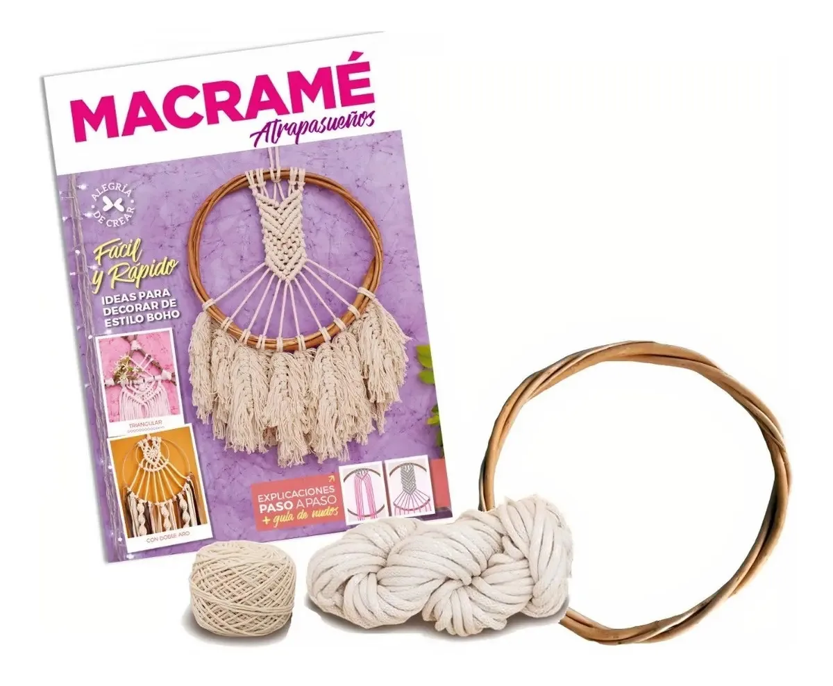 Kit de revista Macrame e materiais - Arcadia Ediciones