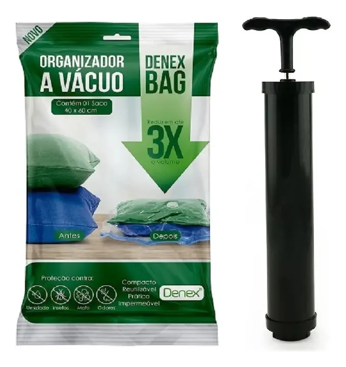 Kit 10 Saco A Vácuo Organizador Para Roupa 40 X 60 Cm + Bomba