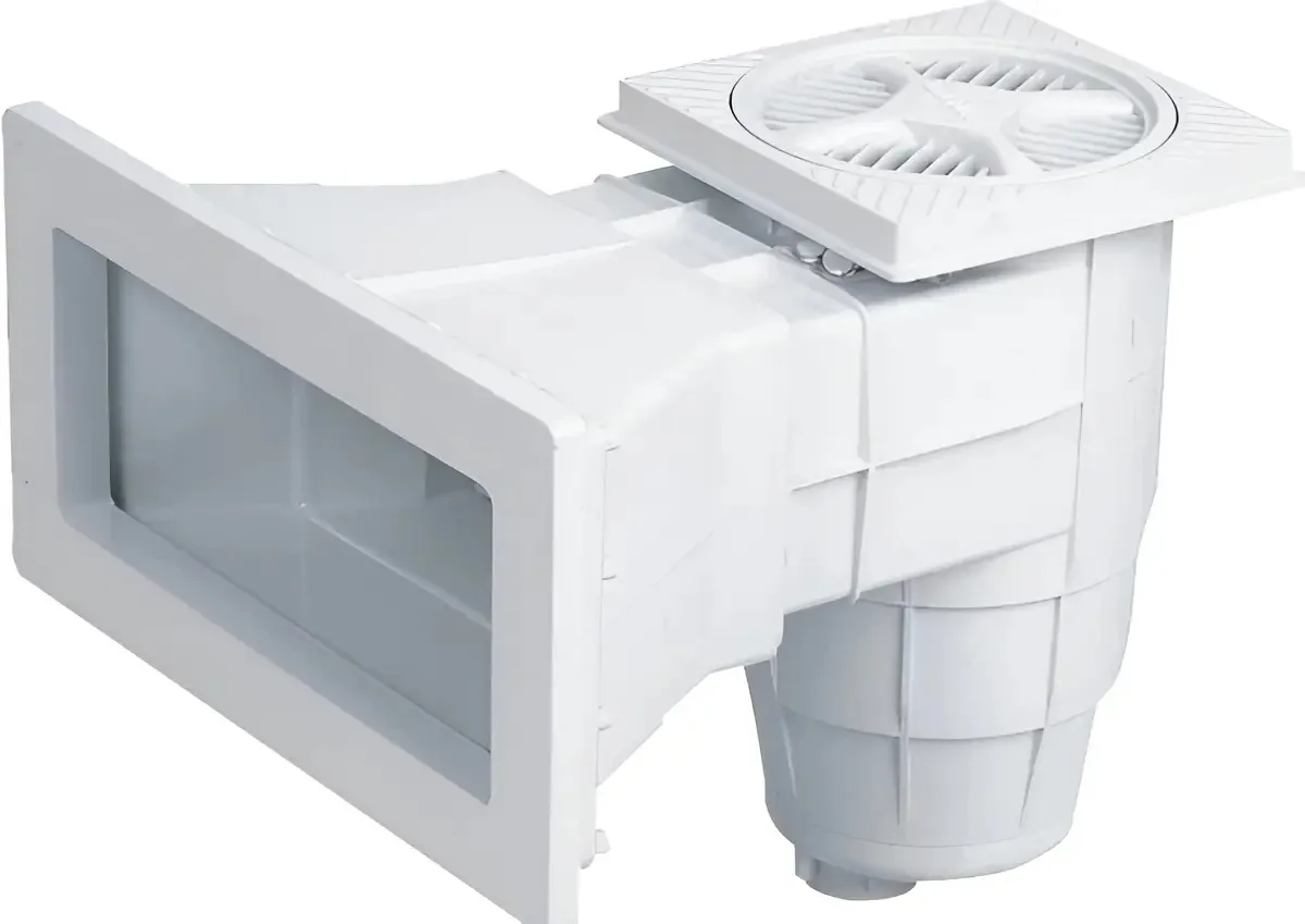 Skimmer Piscina Alvenaria Fibra Vinil Pooltec Boca Larga Branco