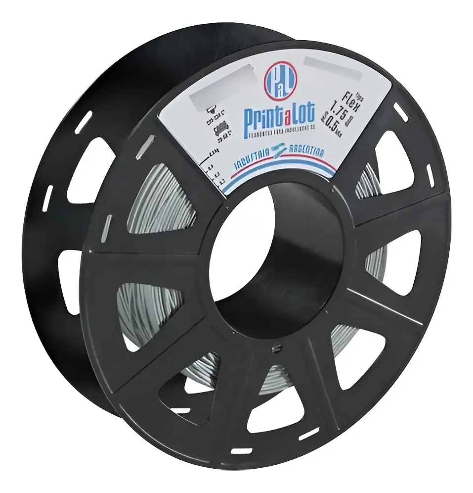 Filamento flexível Printalot de 1,75 mm - 500gr - Impressão 3D prateada