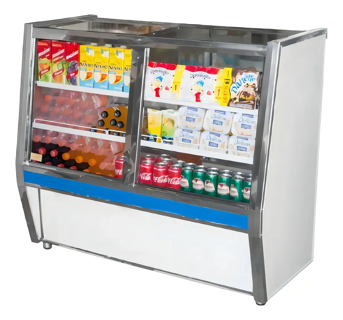 Balcão Refrigerado 1,80m Vidro Reto Prateleiras Aço Inox