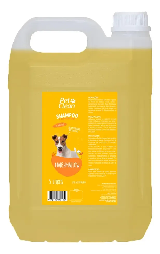 Pet Clean Shampoo Profissional 5l Pet Shop E Banho Tosa Fragrância Marshmallow