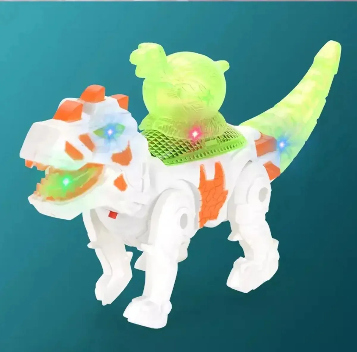 Brinquedo interativo de dinossauro Music Walking + Batteries White Character