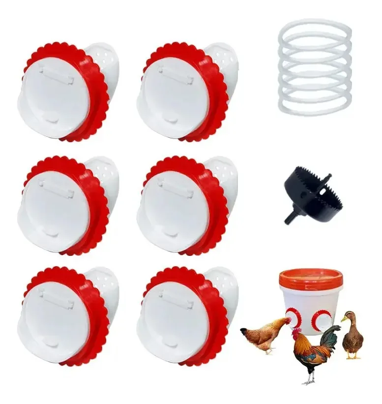 Alimentadores automáticos para galinhas, galos e codornas, 6 peças