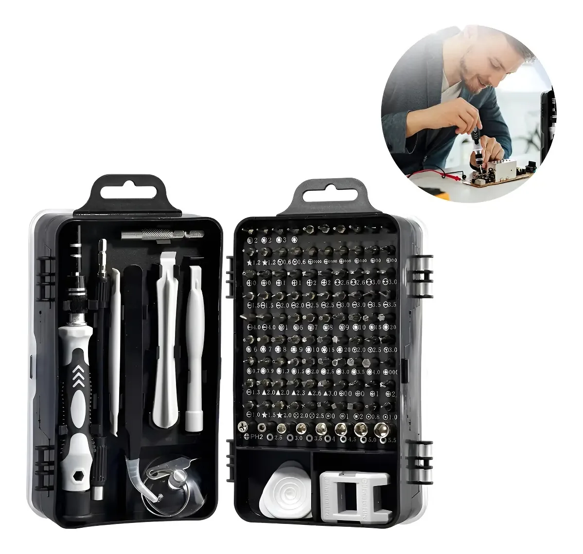 Kit Ferramenta 115 Chaves Precisão Celular Notebook Tablet