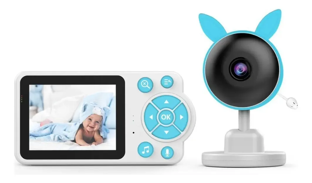Babá Eletrônica Baby Monitor Câmera Segurança Wifi Full Hd Cor Azul
